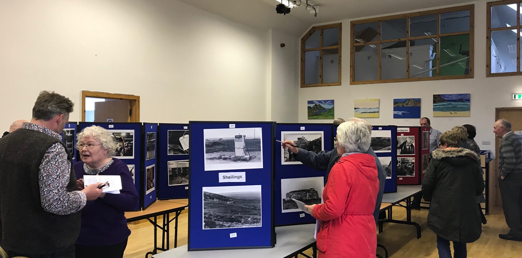Display of archive photos at Shawbost Old School